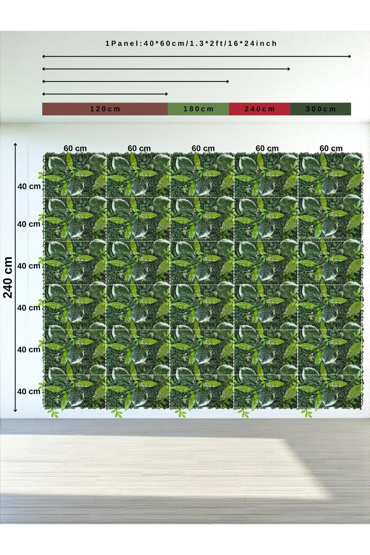 Geniş Yapraklı Yapay Duvar Paneli 40x60 – Dikey Bahçe & Dekoratif Çiçek Paneli