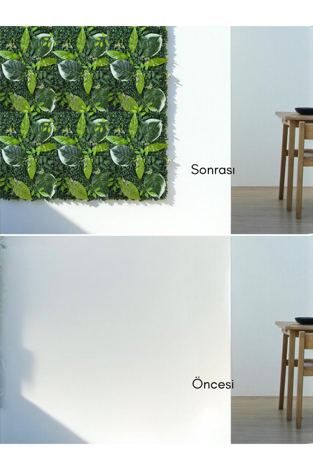 Geniş Yapraklı Yapay Duvar Paneli 40x60 – Dikey Bahçe & Dekoratif Çiçek Paneli