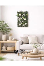 Dekoratif Beyaz Yapay Çiçek Duvar Paneli 40x60 - Pratik Montaj