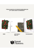 Kırmızı Güllü Yapay Çiçek Panel 40x60 cm Canlı Dikey Bahçe Duvar Dekoru