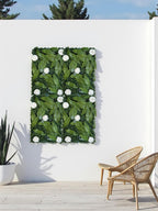 Beyaz Çiçekli Yapay Duvar Paneli 40x60 – Dekoratif Dikey Bahçe & Duvar Kaplama