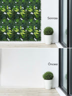 Beyaz Çiçekli Yapay Yaprak Duvar Paneli 40x60 – Dikey Bahçe Dekoru