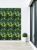 Beyaz Çiçekli Yapay Yaprak Duvar Paneli 40x60 – Dikey Bahçe Dekoru
